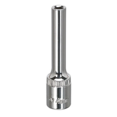 Sealey Sp1404D Premier Fully Polished Deep Socket 1/4"sq Drive 4mm