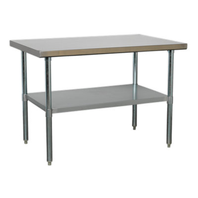 Sealey Stainless Steel Workbench 1.2 Meters Steel Frame 145Kg Capacity Ap1248ss