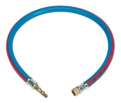 B&Q Sealey Air Leader Hose 600Mm X 8Mm With Tailpiece & 1/4"Bsp Union