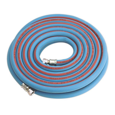  - Sealey Air Hose 10M X 10mm With 1/4"bsp Unions Extra-Heavy-Duty