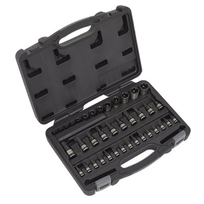 Sealey Trx-Star Socket/security Socket Bit Set 38 Pieces Black Series Ak6197B from B&Q