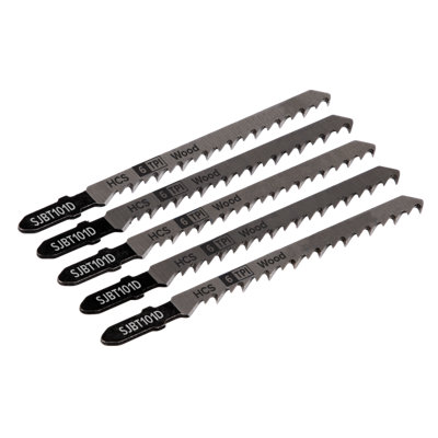 Sealey 100Mm 6Tpi Hard Wood Jigsaw Blade For Power Tools - Pack Of 5 Sjbt101d