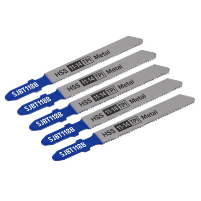 Sealey 92Mm 11-14 Tpi Metal Jigsaw Blade For Power Tools Pack Of 5 Pcs Sjbt118b