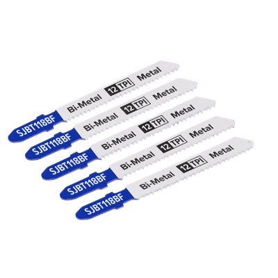 Sealey 75Mm 12 Tpi Metal Jigsaw Blade For Power Tools Pack Of 5 Pieces Sjbt118bf