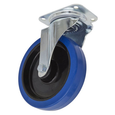 B&Q Sealey Castor Wheel 200Mm Plate Swivel Load Capacity Elastic Scw3200sp 400Kg
