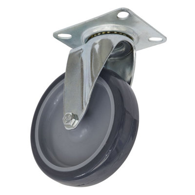  - Sealey Castor Wheel 100mm Plate Swivel 70Kg Load Polypropylene Scw2100Sp