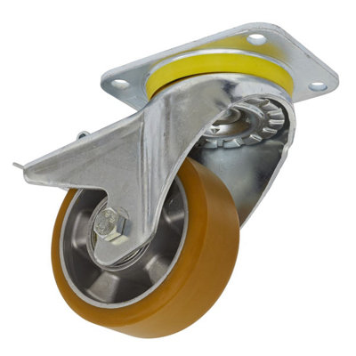  - Sealey Castor Wheel 125mm Plate Swivel With Total Lock 500Kg Load Scw5125Spl