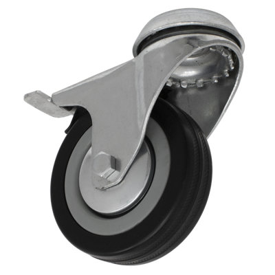 B&Q -  Castor Wheel Bolt Hole Swivel With Brake 75mm