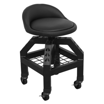 Sealey Black Pneumatic Creeper Stool With Adjustable Height Swivel Seat Scr03b