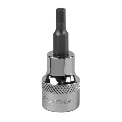 Sealey Hex Socket Bit 4Mm 3/8" Square Drive Forged Chrome Vanadium Steel Sbh007