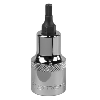 Sealey 4mm 1/2"sq Drive Hex Socket Bit Forged Chrome Vanadium Steel Sbh016