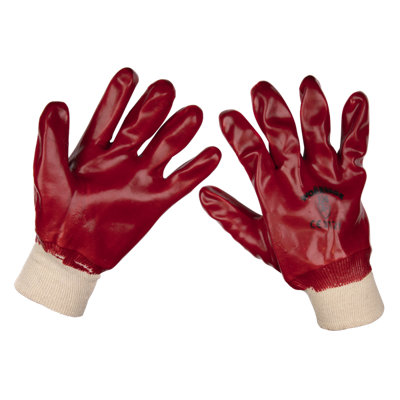 Sealey General-Purpose Pvc Gloves Knitted Wrist (Large)Pair from B&Q