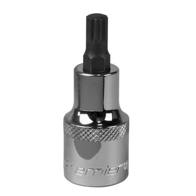 Sealey Spline Socket Bit M8 1/2" Drive Forged Chrome Vanadium Steel Tool Sbs013 from B&Q