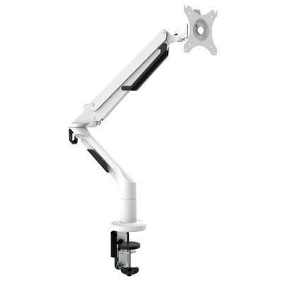 B&Q -  Adjustable & Rotating Single Monitor Arm12Kg Load Capacity17-36" ScreensWhiteDh26