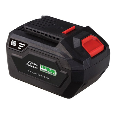 B&Q Sealey Power Tool Battery 20V 6Ah Sv20 Series Lithium-Ion Cp20vbp6