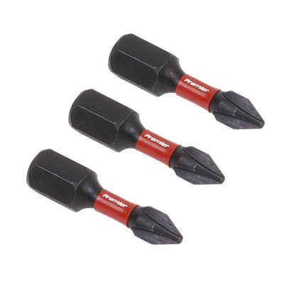 Sealey Phillips 1 Impact Power Tool Bits Forged From S2 Steel 25Mm 3 Pcs Ak8204