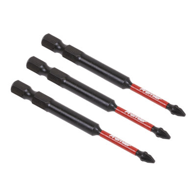 Sealey Pozi 1 Impact Power Tool Bits Forged From S2 Steel 75Mm 3 Pieces Ak8257