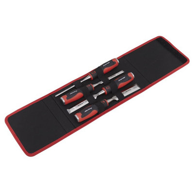 Sealey AK9239 4Pc Hammer-Thru Wood Chisel Set - Bevel Edged Blades - Chrome Vanadium Steel - Contoured Handles - Image 8
