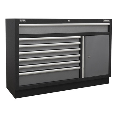B&Q Sealey Modular 7 Drawer Floor Cabinet 1360Mm Apms64