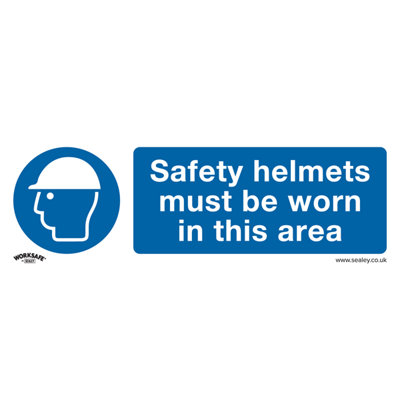 Sealey Mandatory Sign Safety Helmets Must Be Worn In This Area 300 X 100mm Ss8P1 from B&Q