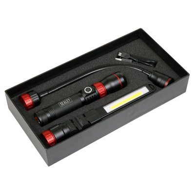 Sealey Interchangeable 3-In-1 Cob Led Inspection Light Rechargeable Led0131R from B&Q