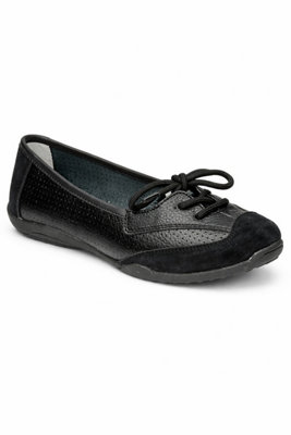Black Lace-Up Comfort Flat Shoe from B&Q