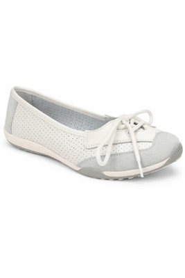 White Lace-Up Comfort Flat Shoe from B&Q