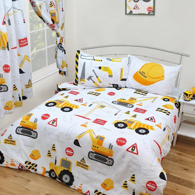 Kidz Kollectionz Junior Size Construction Duvet Cover SetDiggersTrucks from B&Q