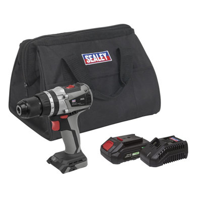 Sealey Brushless Hammer Drill Driver Kit 13mm 20V 2Ah Lightweight Cp20Vddxkit1 from B&Q