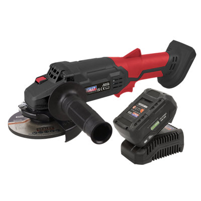 Sealey Sv20 Series Cordless Angle Grinder Kit 115Mm 20V 4Ah Cp20vagbkit1