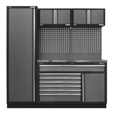 B&Q Sealey Superline Pro 1.96M Storage System Stainless Steel Worktop Apmsstack10ss