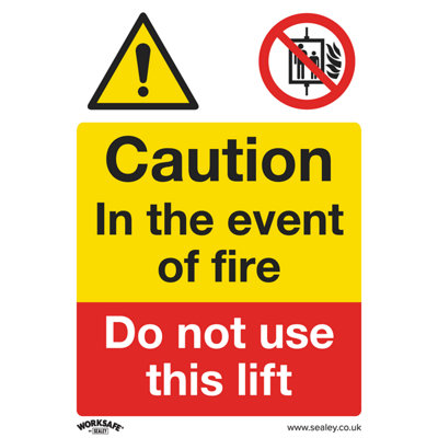 B&Q -  Warning Safety Sign Caution Do Not Use Lift Rigid Plastic X10 Ss43P10