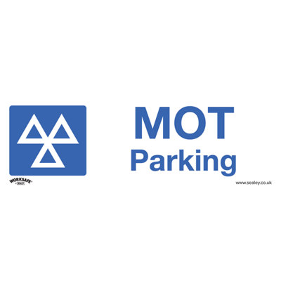 Sealey Warning Safety Sign Mot Parking Self-Adhesive Vinyl 300 X 100mm Ss49V1 from B&Q