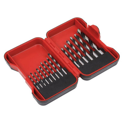 Sealey Brad Point Wood Drill Bit Set 15Pc Ak3715W
