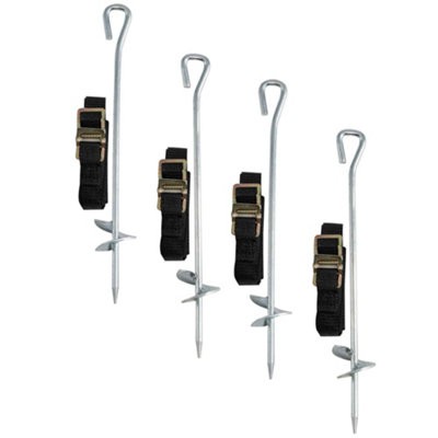Dellonda Trampoline/gazebo Anchor Kit 4Pc Ground Pegs Universal Fitting from B&Q