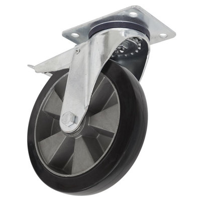 B&Q Sealey Castor Wheel 152Mm Plate Swivel With Total Lock 330Kg Rubber Scw5152splem