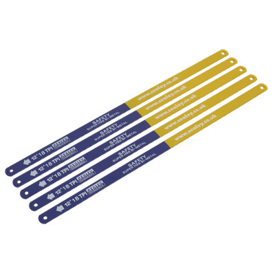 Sealey Hacksaw Blade 300Mm Hss Flexible Bi-Metal 18Tpi Pack Of 5 Pieces Hsb0518