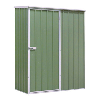 Dellonda Galvanised Steel Garden/outdoor Shed 5Ft X 2.5Ft, Pent Roof - Green