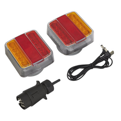 Sealey Wireless Led Trailer Tail Light Lamp Set 7-Pin Eu Plug 2 Pieces Tb18Ledw