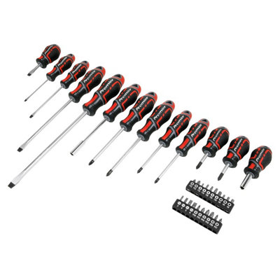 B&Q Sealey Gripmax Screwdriver & Bit Set 33 Pieces Chrome Vanadium Steel Ak4370