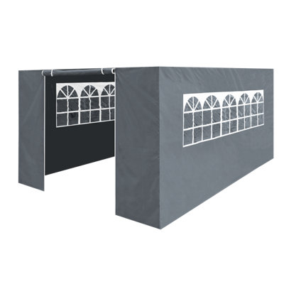 Dellonda Premium Gazebo/Marquee Side Walls/Doors/Windows, Fits 3 X 4.5M Models - Grey - Dg153 - Image 6