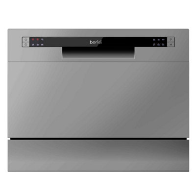 Baridi Compact Tabletop Dishwasher 6 Place Settings, 6 Programmes - Silver
