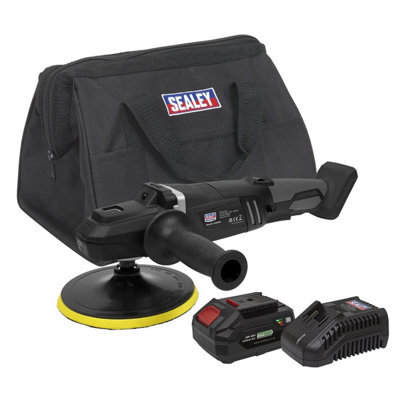 B&Q Sealey 20V 4Ah Sv20 Series 180Mm Brushless Rotary Polisher Kit Cp20vrpxkit1 Size 20