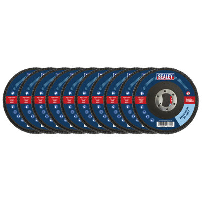 B&Q -  80 Grit Flap Discs Zirconium 115mm 22mm Bore 10 Pieces Fd1158010