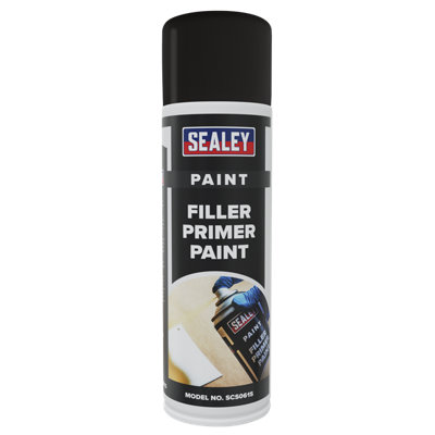 Sealey Filler Primer Paint 500Ml Spray Fine Coverage Adhesive Fast Dry Scs061s