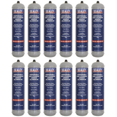 Sealey Gas Cylinder Disposable Argon Portable 100G 12 Pieces Mig/arg/100/12 from B&Q