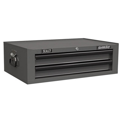 B&Q Sealey Mid-Box 2 Drawer With Ball-Bearing Slides - Ap26029tg Grey/Black