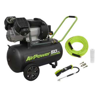Sealey Air Compressor Direct Drive 3Hp & Air Accessory Kit Sac5030vekit 50L