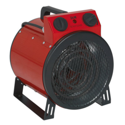B&Q -  Industrial Electric Fan Heater With Power Cable & 3-Pin Plug 2Kw Eh2001
