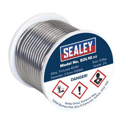 Sealey Quick Flow Solder Wire 3.25mm/10Swg 0.5Kg Reel from B&Q